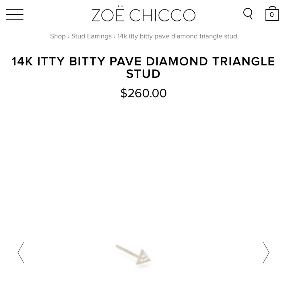 Pair of 14K ITTY BITTY PAVE DIAMOND TRIANGLE STUDS